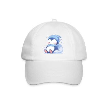 Pinguin Schläft Schlafshirt Schlafanzug Süß Tier - Baseballkappe - Weiß/Weiß - Vorne