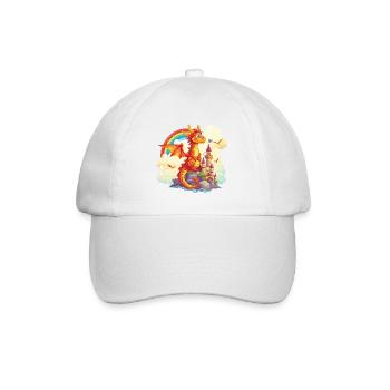 Dragon Château Arc-en-ciel Mignon Mignon Enfantin - Casquette classique - blanc/blanc - Devant