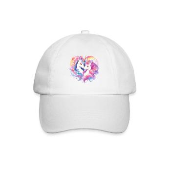 Unicorn Heart Love Cuddle Hug Cute Cute - Baseball Cap - white/white - Front