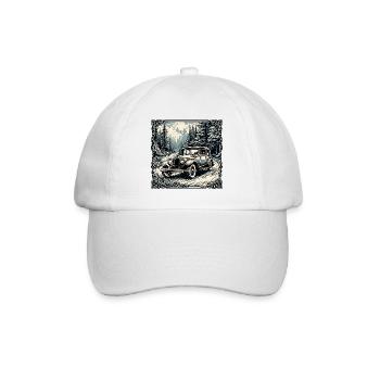 Car / Vehicle / Passenger Car / Mobile / Old Timer / Driving - Baseball Cap - white/white - Front