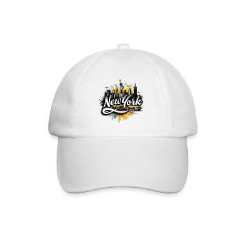 New York City – Skyline, Statue of Liberty and Taxis - Baseball Cap - white/white - Front