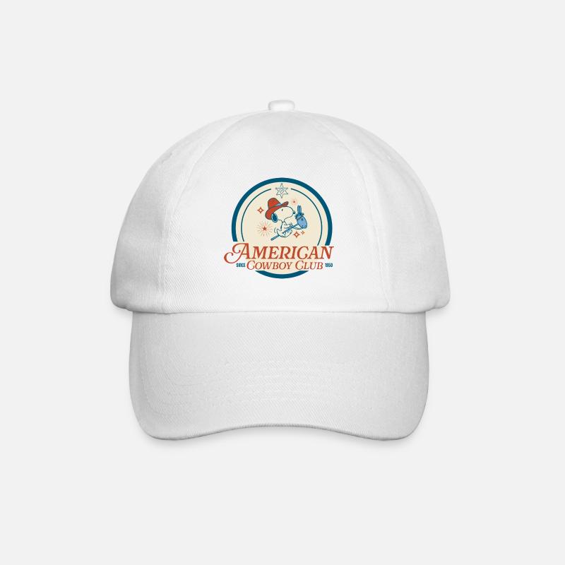 Peanuts Design American Cowboy Club With Snoopy - Baseball Cap - white/white
