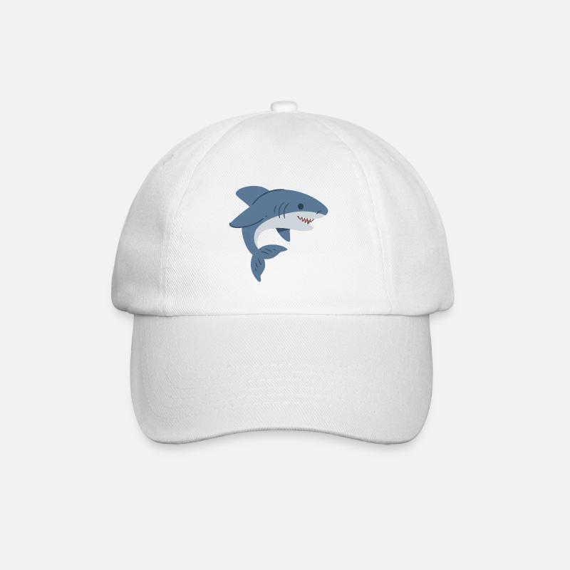 cute shark - Baseball Cap - white/white