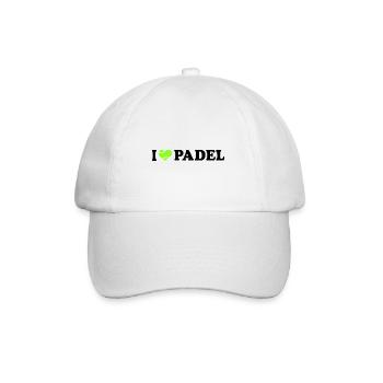 Ich liebe Padel - Baseballkappe - Weiß/Weiß - Vorne
