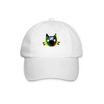 Cat's eye in outline of cat - Baseball Cap - white/white - Front