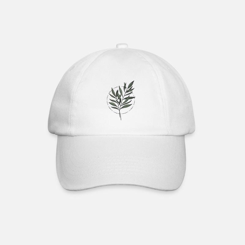 Blätter Mandaladesign - Baseballkappe - Weiß/Weiß