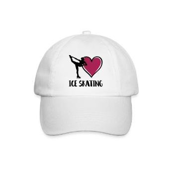 I love ice skating figure skating heart - Baseball Cap - white/white - Front