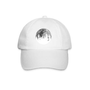 Fir forest in the full moon wilderness nature - Baseball Cap - white/white - Front