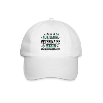 Auxiliaire Vétérinaire Métier Animal Chien Chat - Casquette classique - blanc/blanc - Devant