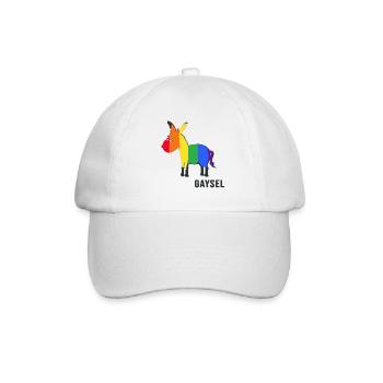 Queer Regenbogen-Esel LGBT - Baseballkappe - Weiß/Weiß - Vorne