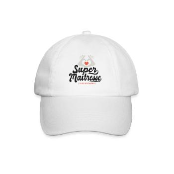 Super maitresse cadeau maîtresse institutrice - Casquette classique - blanc/blanc - Devant