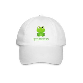 Opas Fröschlein kleiner Frosch Enkel - Baseballkappe - Weiß/Weiß - Vorne