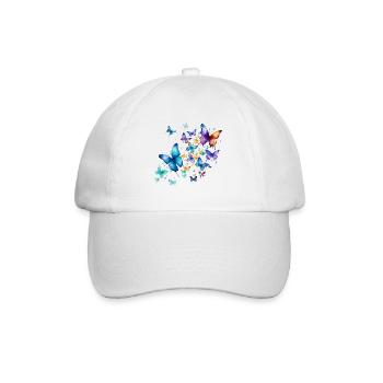 Papillons Coloré Coloré Belle Art Nature - Casquette classique - blanc/blanc - Devant
