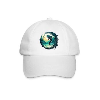 Angler Siluette / Fishing / Fish / Lake / Sport - Baseball Cap - white/white - Front