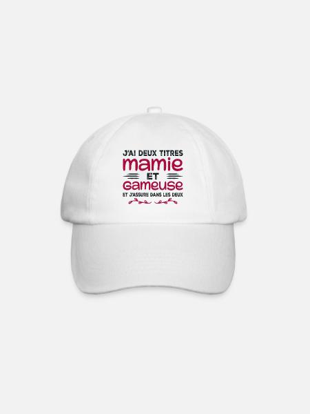 Deux Titres Mamie Gameuse | Geek | Grand-mère - Casquette classique - blanc/blanc