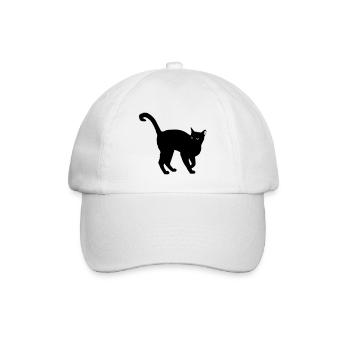 black cat silhouette - black cat silhouette - Baseball Cap - white/white - Front