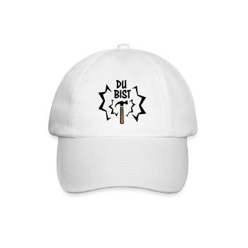 Du bist Hammer - Geschenkidee Handwerker - Bastler - Baseballkappe - Weiß/Weiß - Vorne