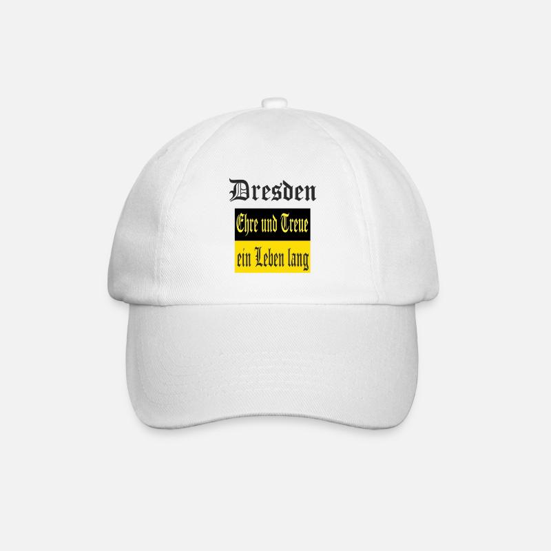 Dresden Fussball Design - Baseballkappe - Weiß/Weiß
