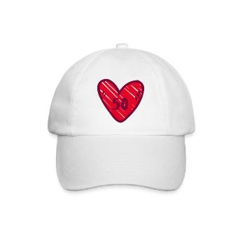 Cute heart red 50 years 50th birthday - Baseball Cap - white/white - Front