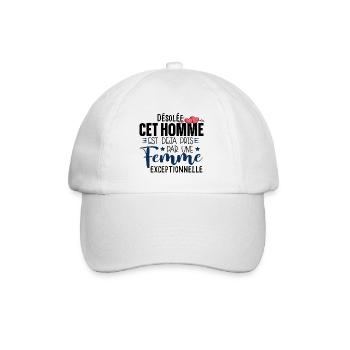 Homme Couple Cadeau Humour Mariage Humour Fiancé - Casquette classique - blanc/blanc - Devant