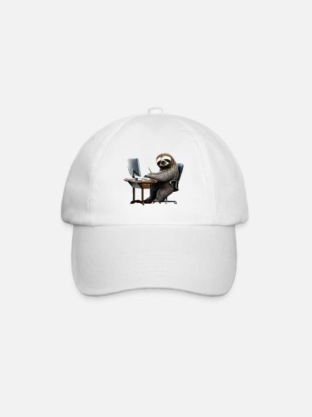 Büro Faultier - Baseballkappe - Weiß/Weiß