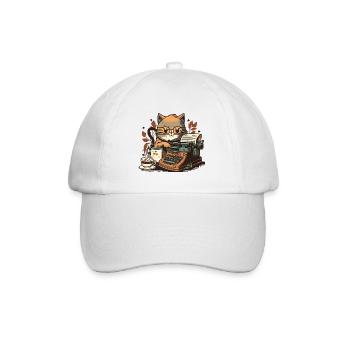 Écrivain de chat smokin - Casquette classique - blanc/blanc - Devant