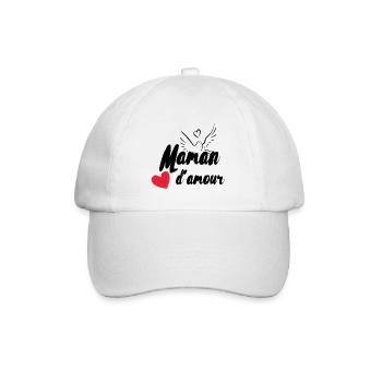 Maman d'amour - Casquette classique - blanc/blanc - Devant
