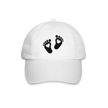 Bébé pieds parents fils enceinte bébé coeur - Casquette classique - blanc/blanc - Devant