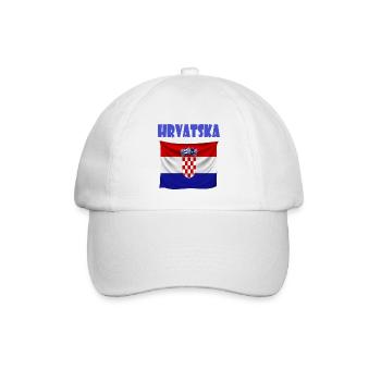Kroatien Design - Baseballkappe - Weiß/Weiß - Vorne