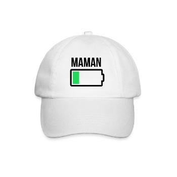 Maman n'a plus de batterie. Batterie faible - Casquette classique - blanc/blanc - Devant