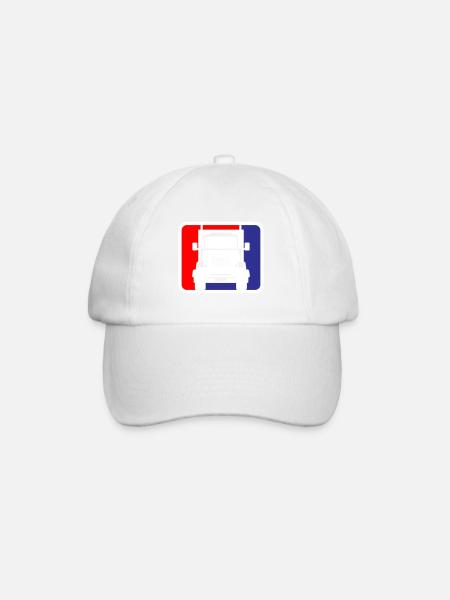 LKW Truck Lastkraftwagen Logo | Farben änderbar - Baseballkappe - Weiß/Weiß