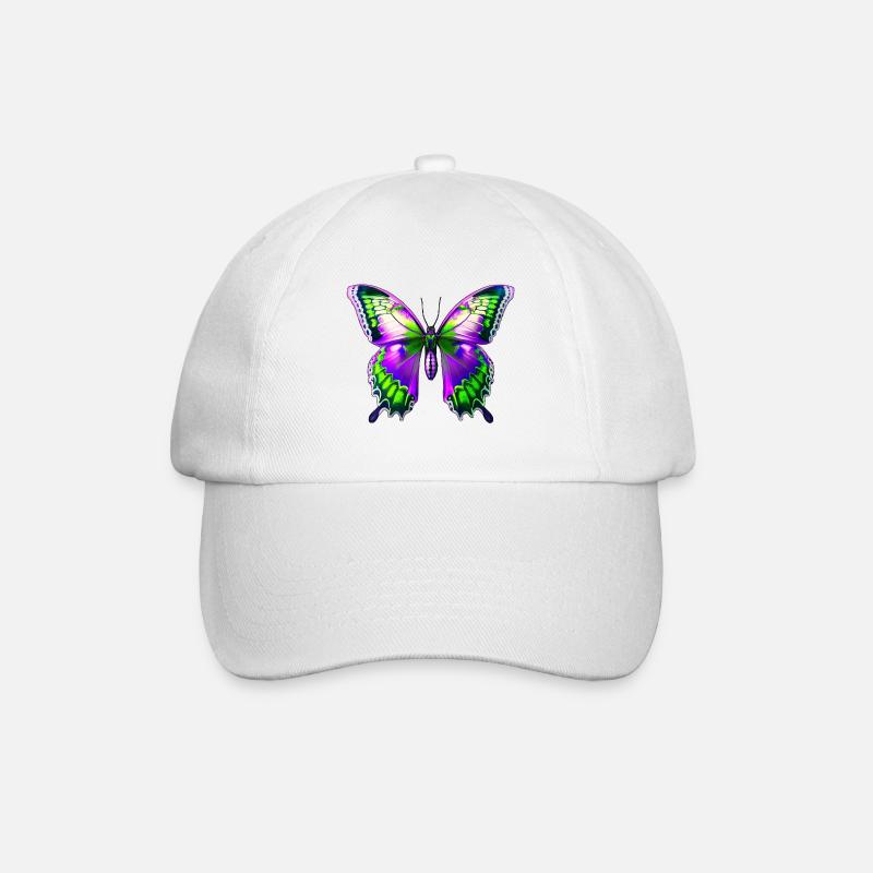 Schmetterling - Baseballkappe - Weiß/Weiß
