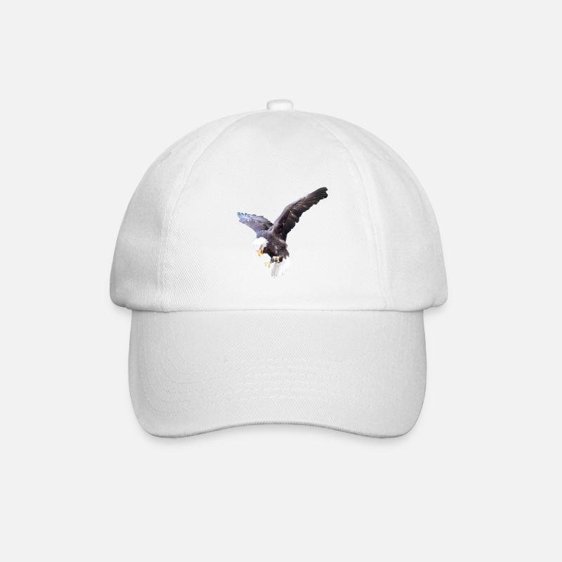 Geschenkidee Weisskopfadler fliegend Foto Adler - Baseballkappe - Weiß/Weiß