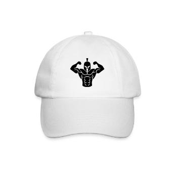 casque spartiate guerrier muscles - Casquette classique - blanc/blanc - Devant