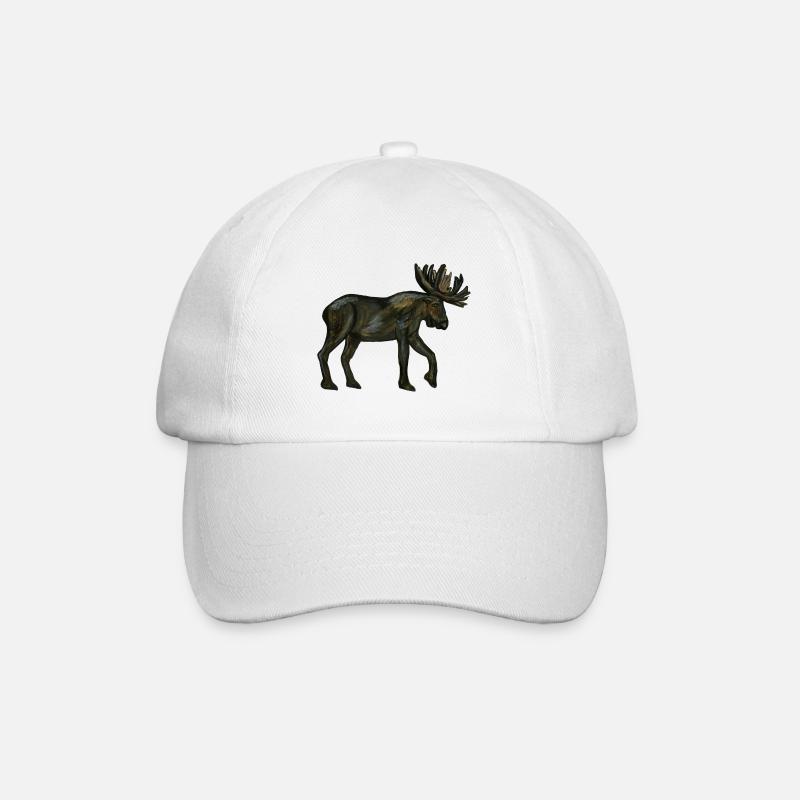 Elch - Elch - Elch Schwung - Elch - Alce - Eland - Baseballkappe - Weiß/Weiß
