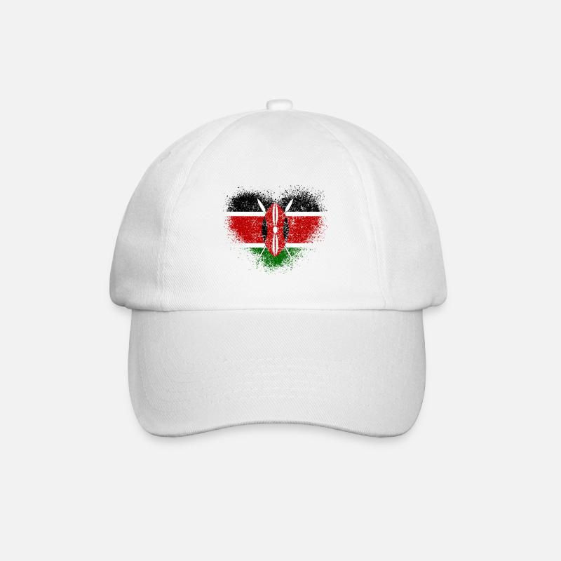 Kenia - Baseballkappe - Weiß/Weiß