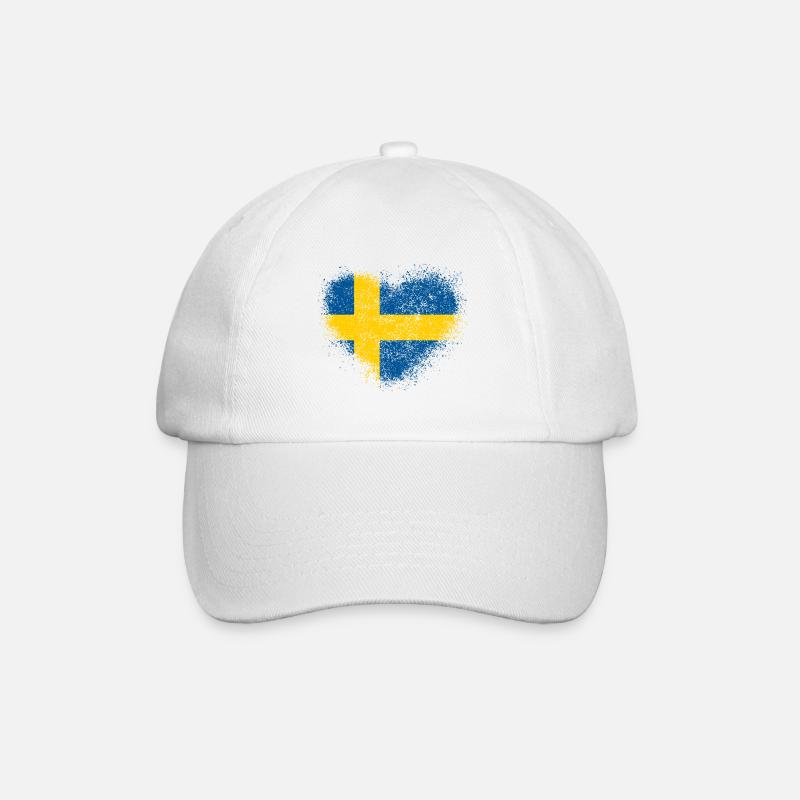 Schweden - Baseballkappe - Weiß/Weiß