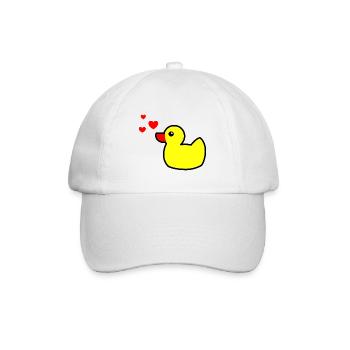 Canard grinçant Jaune Saint-Valentin 2 - Casquette classique - blanc/blanc - Devant