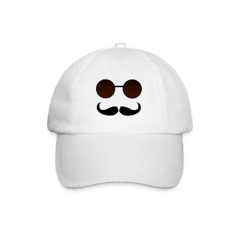 Hispter Moustache et Google - Casquette classique - blanc/blanc - Devant