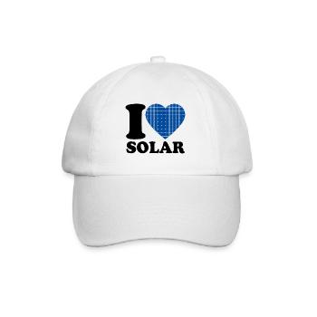 I Love Solar - Heart - Renewable Energy - Baseball Cap - white/white - Front