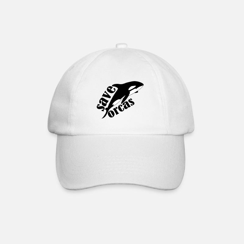 Save the Orcas Killerwal Schwertwal Geschenk - Baseballkappe - Weiß/Weiß