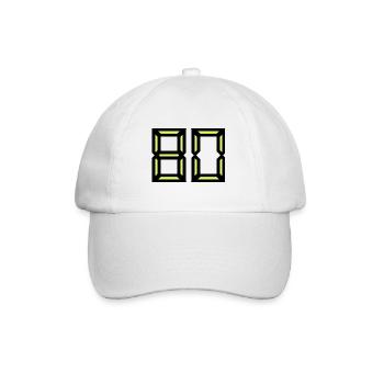 80. 80 YEARS. 80TH ANNIVERSARY. BIRTHDAY 80 YEARS. - Baseball Cap - white/white - Front