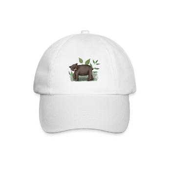 Süßer Bär (Teddybär) Kindermotiv Watercolor - Baseballkappe - Weiß/Weiß - Vorne