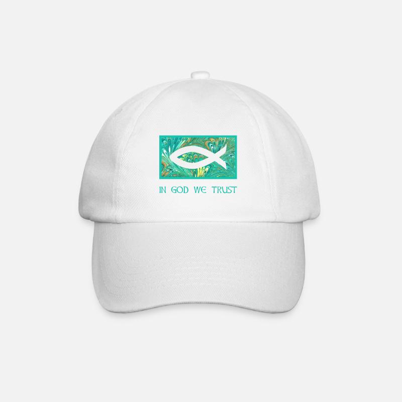 fisch ichthys e 71 - Baseballkappe - Weiß/Weiß