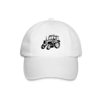 Belarus Traktor Landwirt Geschenk Stall - Baseballkappe - Weiß/Weiß - Vorne