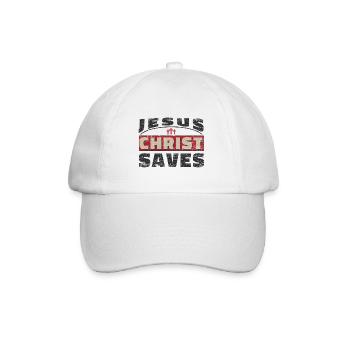 Jesus Christus rettet Shirt für Damen und Herren - Baseballkappe - Weiß/Weiß - Vorne