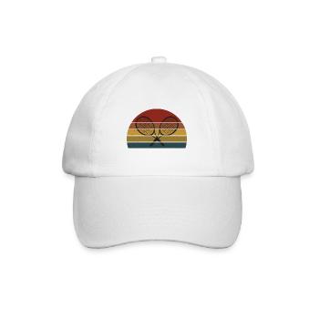 Retro Tennisschläger - Baseballkappe - Weiß/Weiß - Vorne