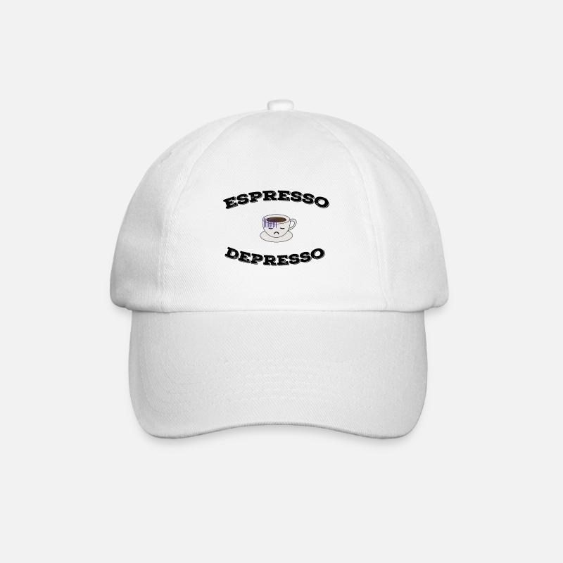 Espresso Depresso - Baseballkappe - Weiß/Weiß