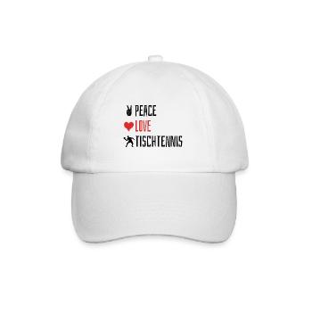 Peace Love Table Tennis - Heart - Baseball Cap - white/white - Front