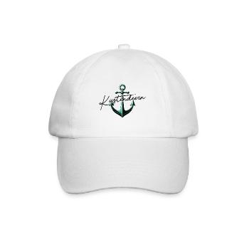 Küstendeern grüner Anker mit Schriftzug - Baseballkappe - Weiß/Weiß - Vorne